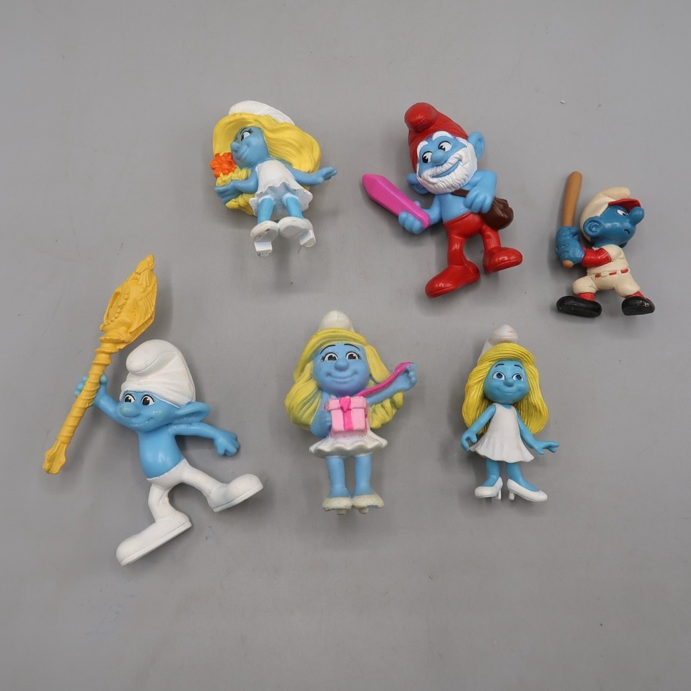 Smurfs Lot of McDonald's Figures Vintage Smurfette Papa Baseball Toys